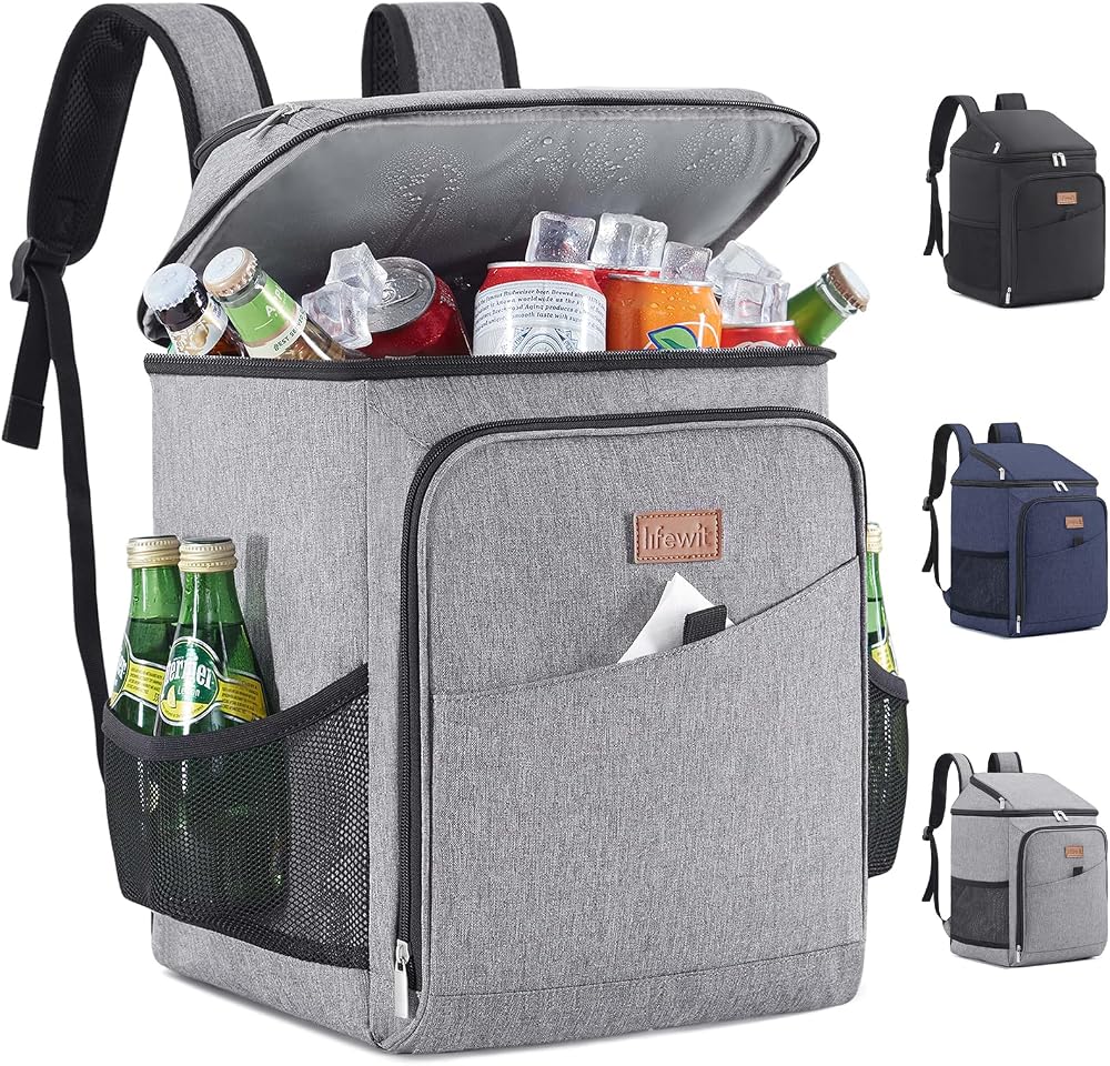 Lifewit 26L Insulated Cooler Backpack 34-Can Leakproof Picnic Gray