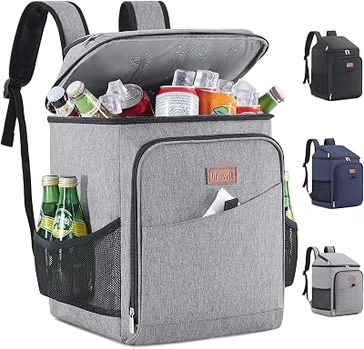 Lifewit 26L Insulated Cooler Backpack 34-Can Leakproof Picnic Gray