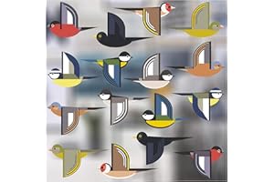 STICKERS4 16-Pack Flock of Bird Window Clings - Colourful Window Decals to Prevent Bird Strikes -Double-Sided