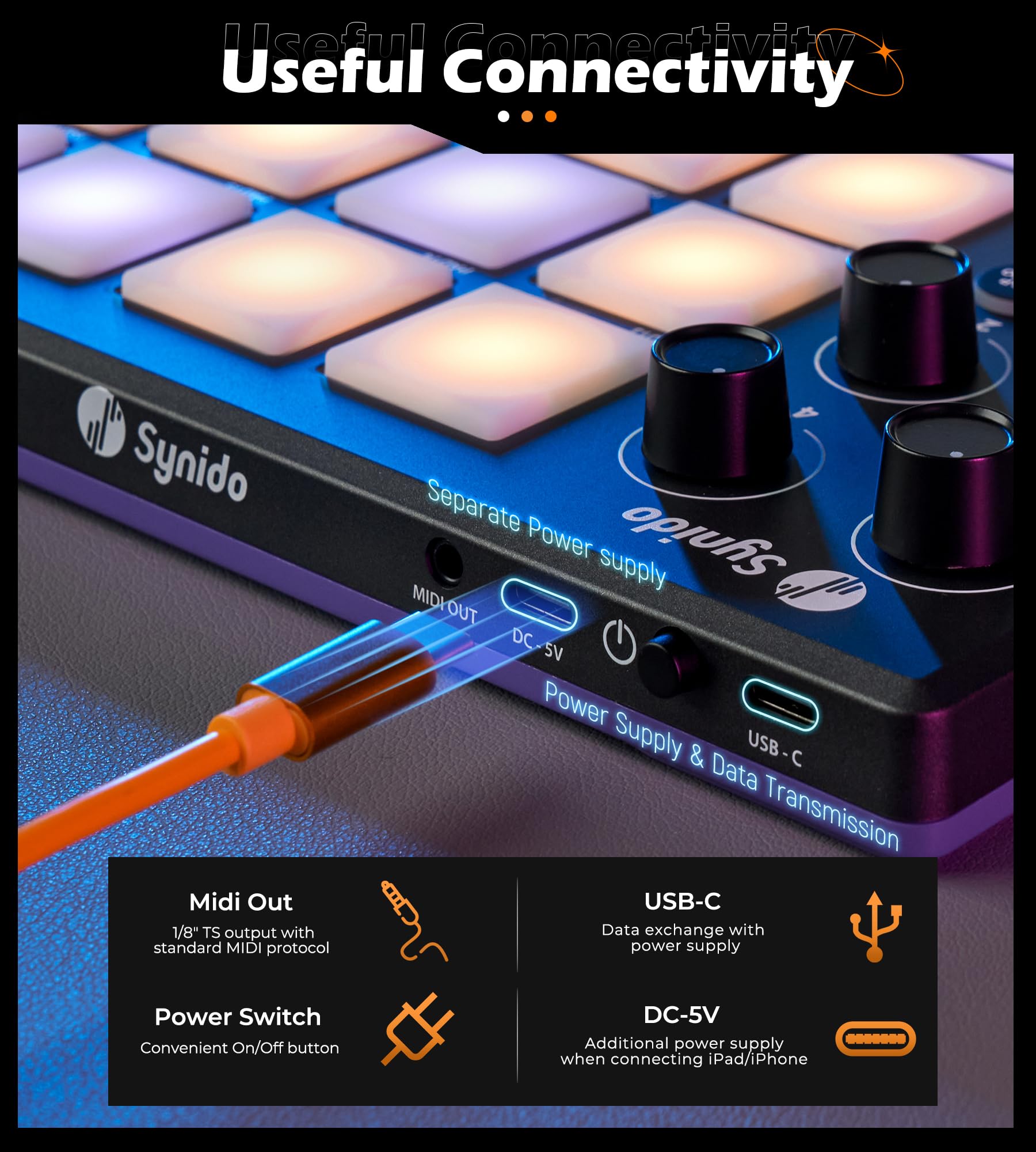 TempoPAD MIDI Controller - 16 Pad Beat Maker Machine With Backlit Pads & USB Connectivity