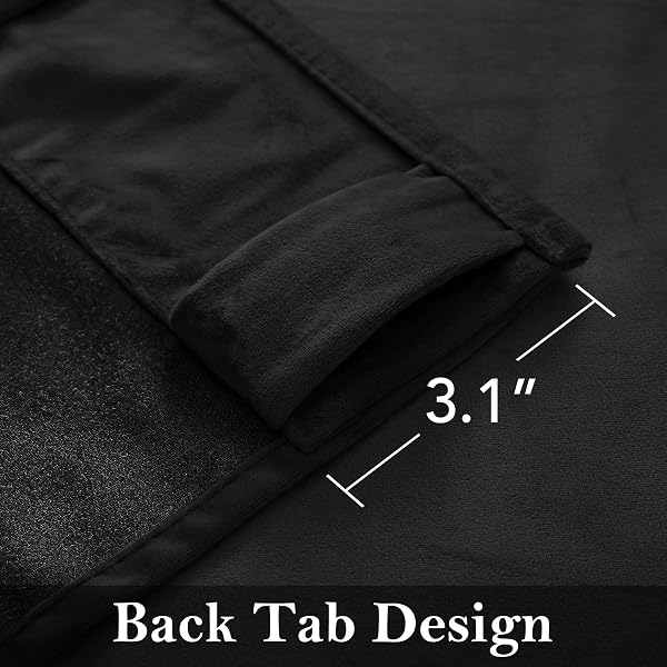 STANGH BLACK BLACKOUT CURTAINS 84 INCHES FOR BEDROOM, 2 PANELS