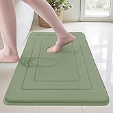 Cupic Cupid Super Soft Memory Foam Bath Mat, Sage Green Bathroom Rugs, Non Slip Bath Mats for Bathroom Floor, Machine Washable Rugs for Shower & Tub, Quick Dry Bath Carpet for Decor, 24" x 16"