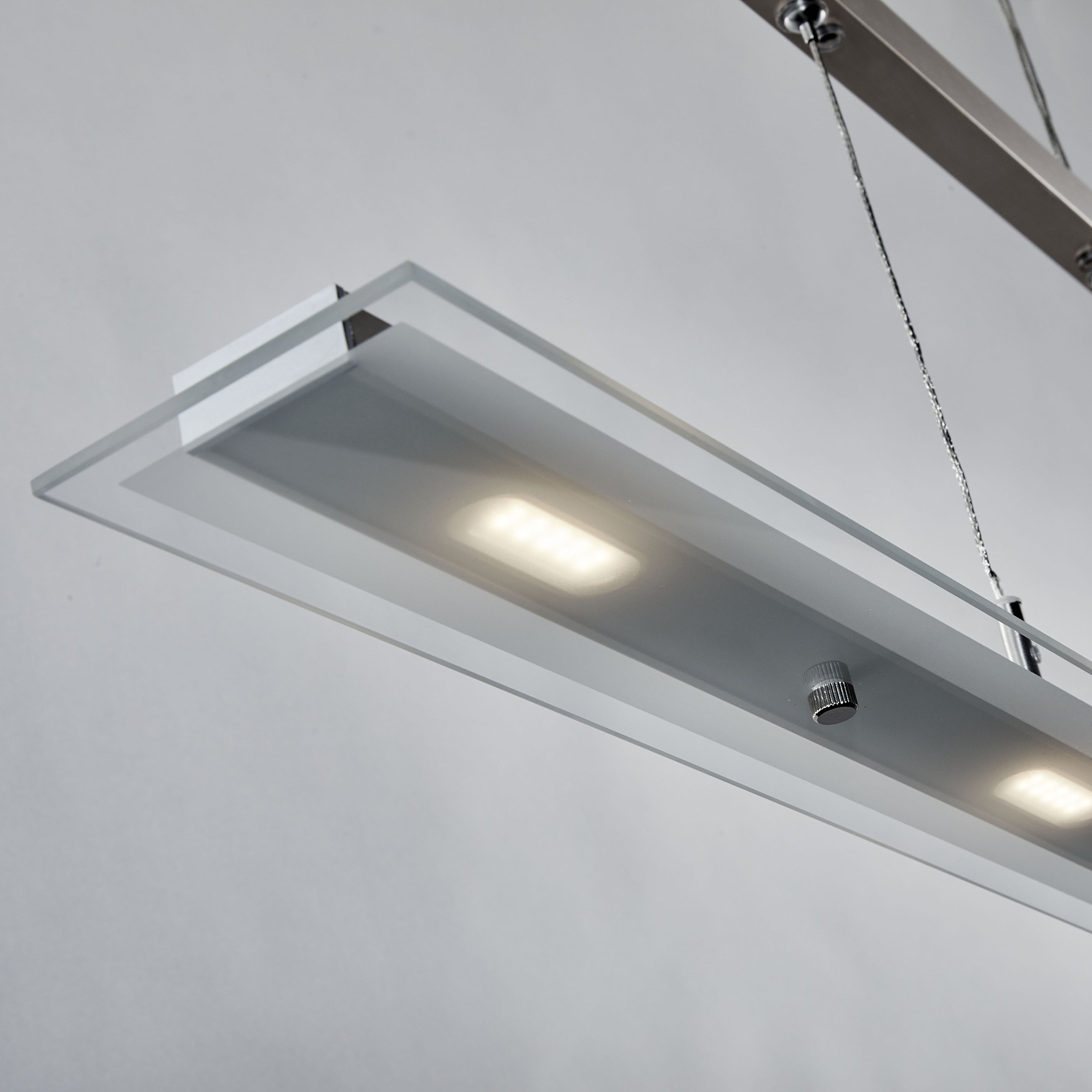 LED Pendelleuchte inkl. 18W 1600lm höhenverstellbar Platine, Esstischleuchte, 3000K warmweiß, IP20 Echtglas