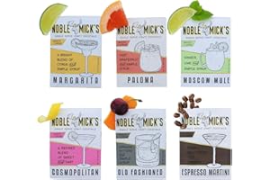 Noble Mick's Easy Delicious Refreshing Ready To Use For A Party, Celebration, or Happy Hour Single Serve Craft Cocktail Mix, Variety Sampler Pack Classic Cocktails, 6 Pack
