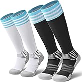 IRAMY Compressive Soccer Socks Ankle Compression Support Coolmax Wicking Anti-Slip Football Baseball Softball 1/2/3 Packs