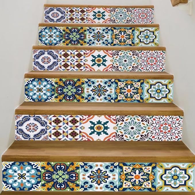 Frolahouse 3D Stairway Aufkleber Mediterranen Stil Keramik Fliesen