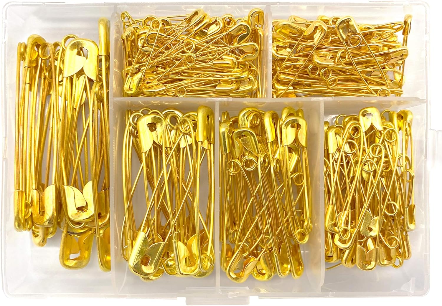 260 Pieces 6 Sizes Gold Safety Pins Large and Small Safety
