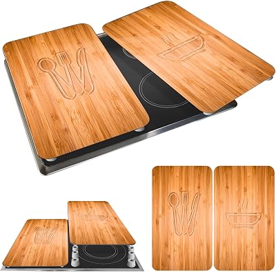 Placas protetoras de cozinha Mod Lunch, ajustáveis em altura para todos os tipos de cozinhas, tábua de cortar e backsplash, vidro, 30 x 52 cm, conjunto de 2