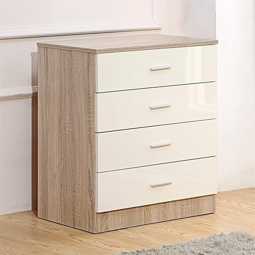 Fairpak Gladini High Gloss 4 Drawer Chest Bedroom Furniture