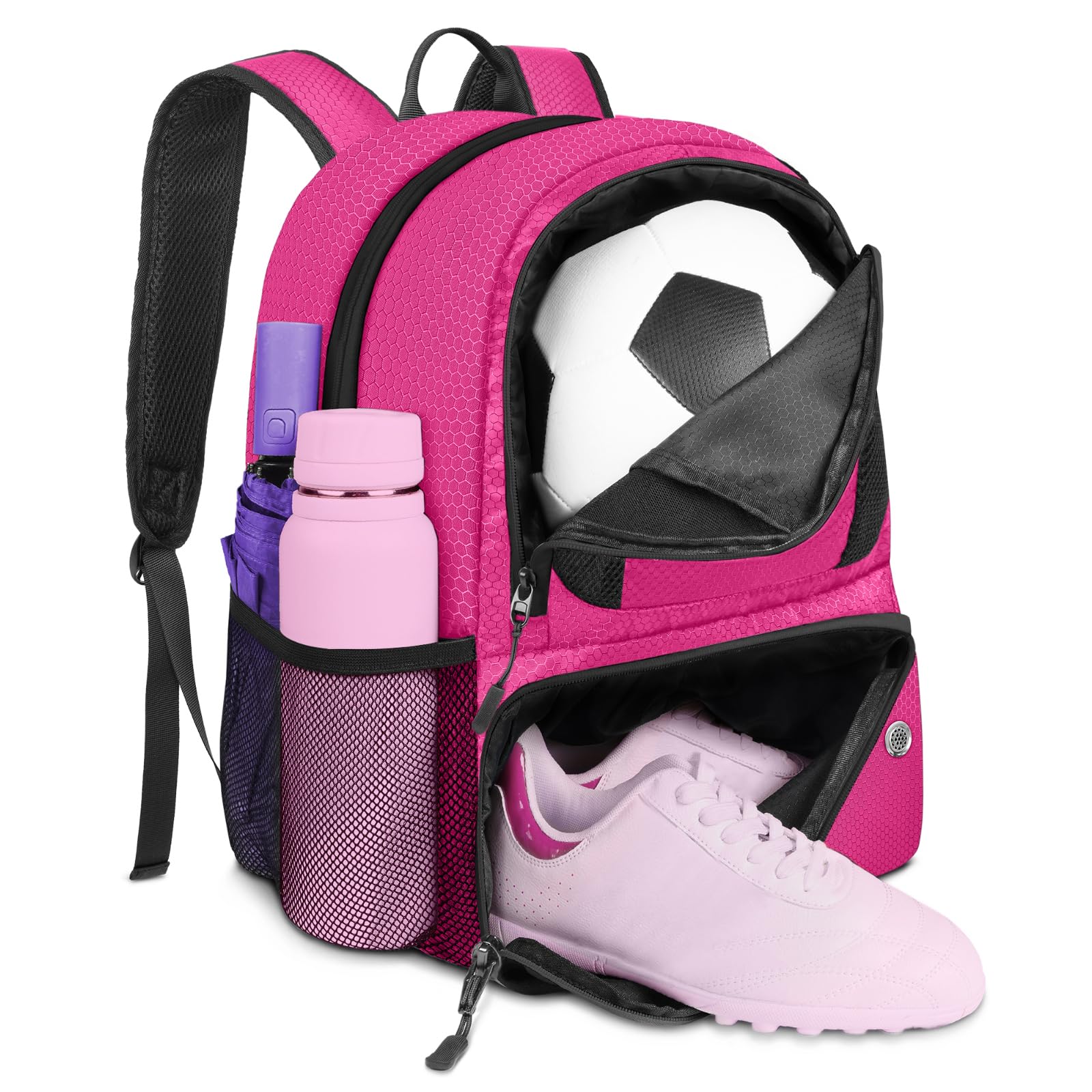 Photo 1 of YOREPEK Soccer Backpack, Lightweight Soccer Bag with Ball Holder for Mens Womens, Water resistant Sport Equipment Bags Fit Basketball Volleyball Football Accessories to Match Training