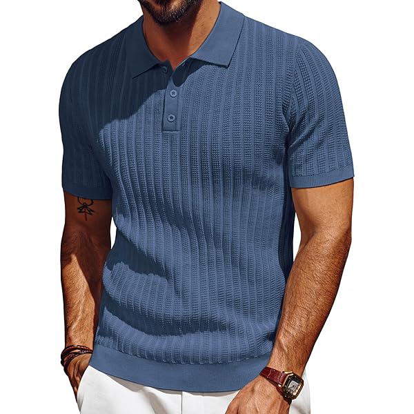 Mosytuky Summer Pattern Polo Shirts for Men Dry Fit