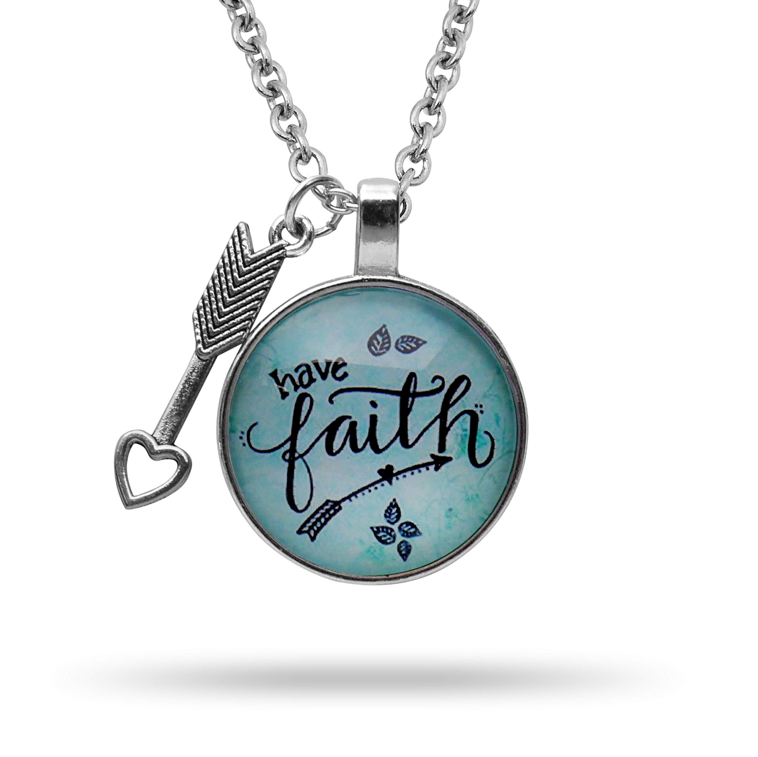 epiphaneia Women's Have Faith Christian Pendant Necklace with Arrow. Gift for Mum on Mother's Day, Christmas, Birthday, Religious Bible Necklaces Christians Jewellery for Women
