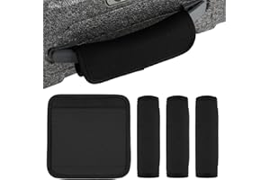 TELOOCO 4Pack Luggage Handle Wrap for Suitcase Comfort Soft Handle Covers Suitcase Luggage Identifiers Neoprene Luggage Travel Accessories Travel Essential(Black)