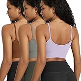 ODODOS Seamless Sports Bra for Women Ribbed Camisoles Non Padding Yoga Bra Crop Tank Tops