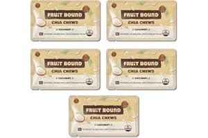 FRUIT BOUND Chia Bars Healthy Snacks Fruit With Chia Seed, Vegan Bar No Added Sugar, Plant Based Snack Bars (5 Count, Coconut)