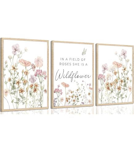 Amazon.com: ZQARTZZQ Botanical Floral Canvas Print Framed