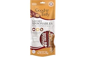 GOOD'N'TASTY Good ‘n’ Tasty Savory Spoonables with Real Tuna, Chicken & Duck, 6 Count Tube, Triple Flavor Squeezable Lickable Wet Treats for Cats with Built-in Spoon for Less Mess