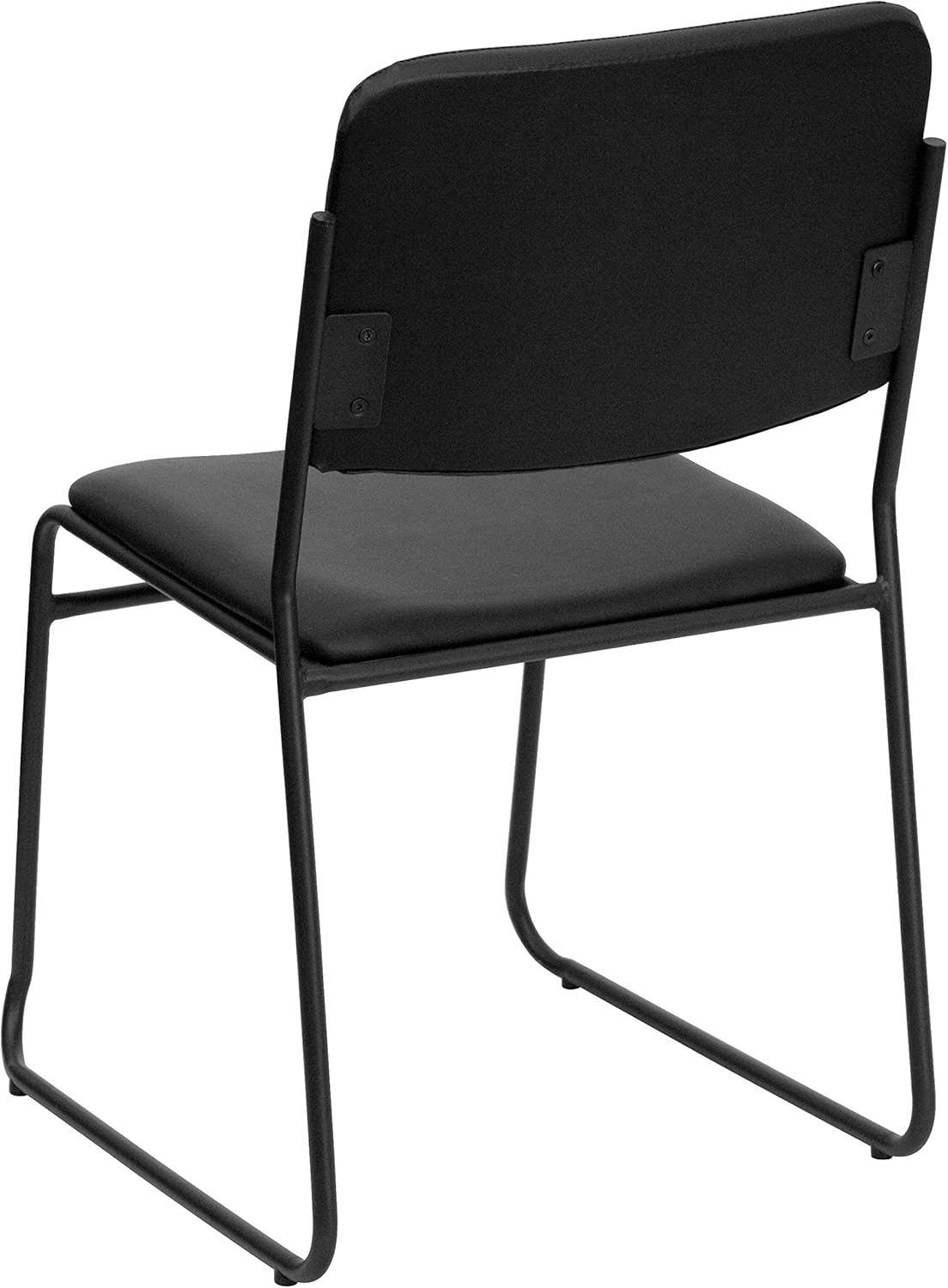 Flash Furniture 5 Pack HERCULES Series 500 lb. Capacity High Density Black Vinyl Stacking Chair with Sled Base: Furniture & Decor