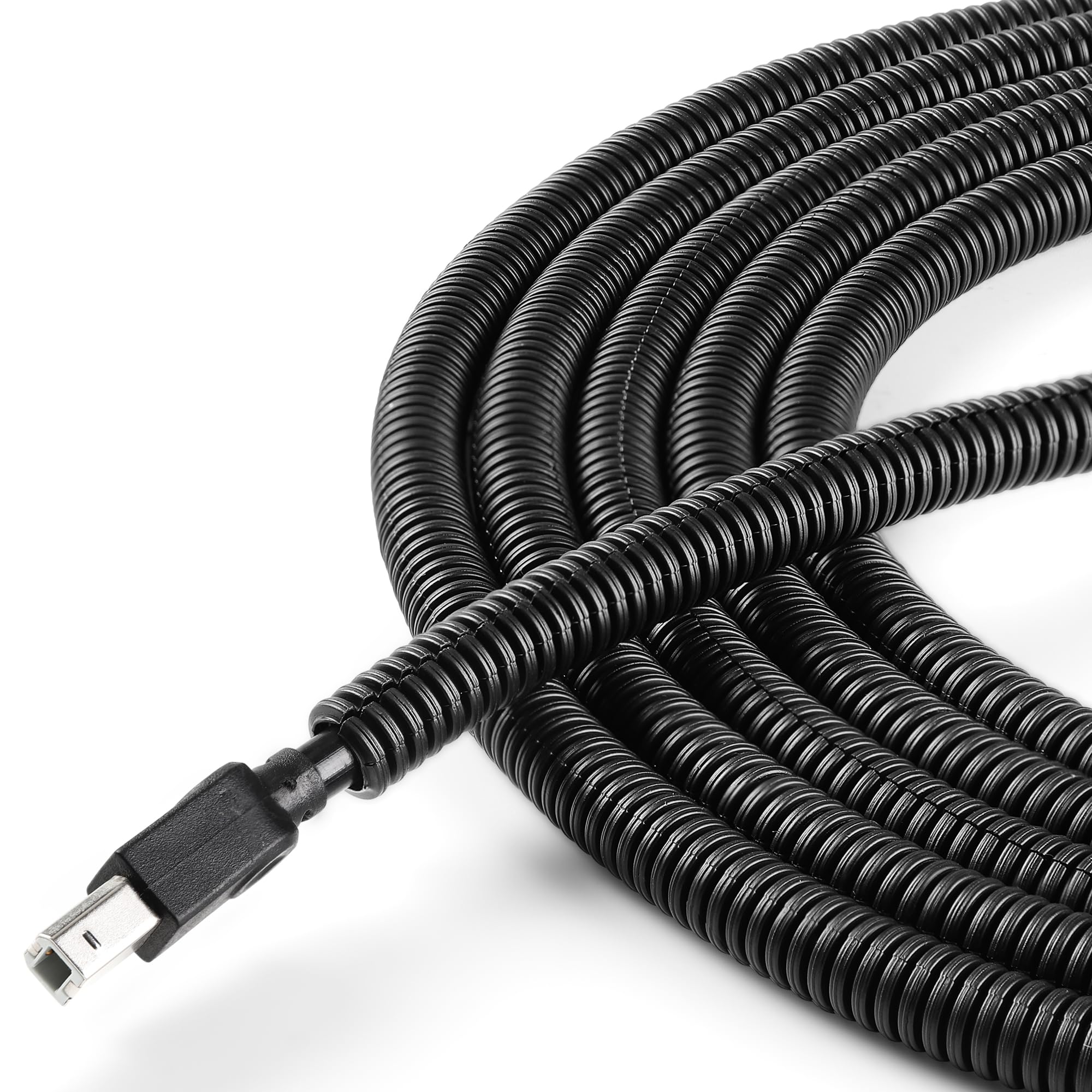 Photo 1 of Split Wire Loom 1/4 Inch 6.6FT, YCLYC Wire Protector Tubing for Cords, Black Flexible Wire Conduit Cover, Cord Protectors from Pets No Chew Electric Wire Cover