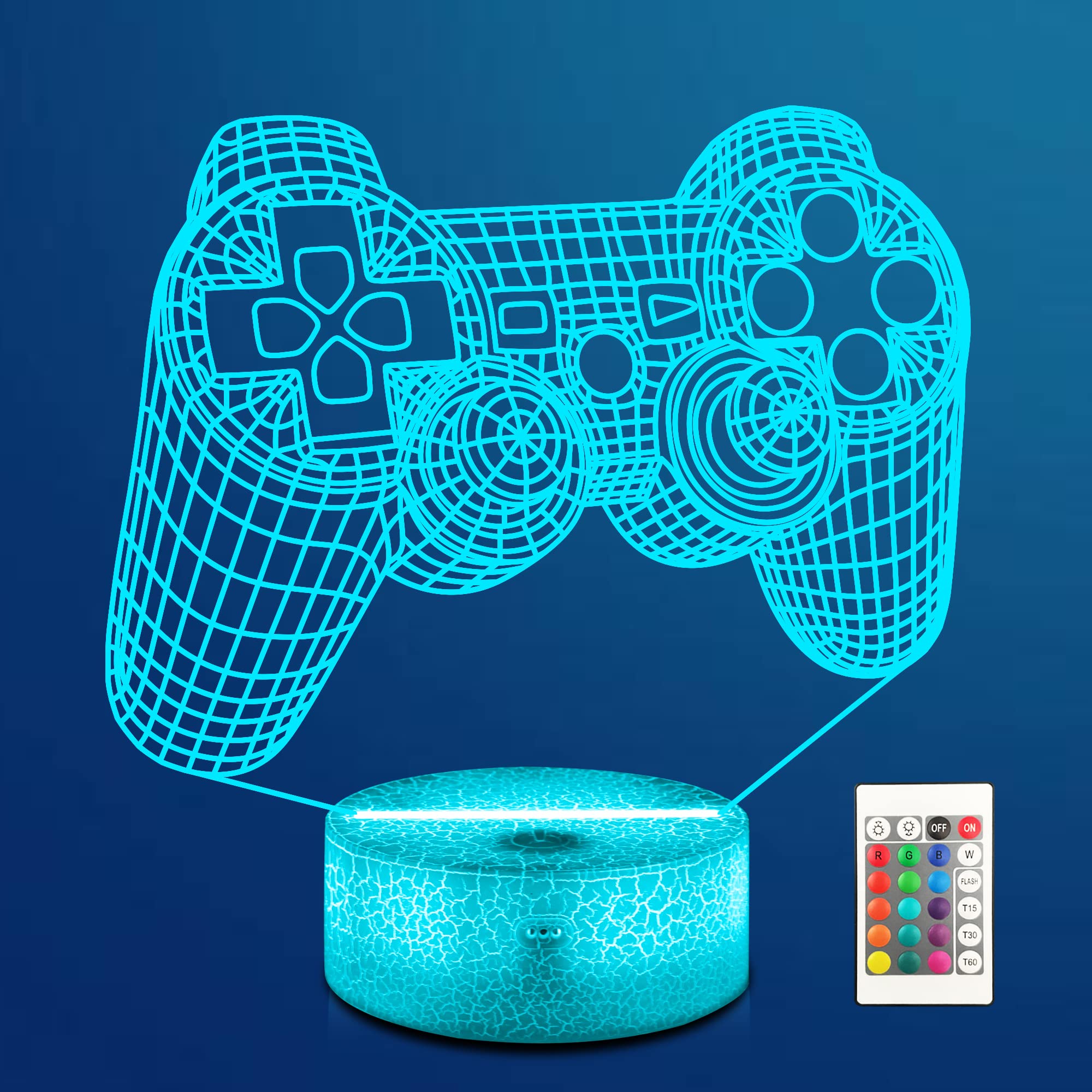 CooPark Game Night Light, 3D Gamepad NightLight with 16 Color Touch & Remote LED Lamp for Gamers Teens & Adults, Perfect Gamer Room Decor Gift