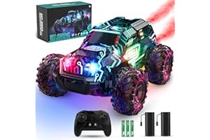Hialotvt Remote-Control-Car, 2.4GHz High Speed Rc Cars Truck, Offroad Monster Hobby Racing Car with LED Colorful Bodylight and Rechargeable Battery, Car Toy Gift 3 4 5 6 7 8 Year Old Boys Girls Kids