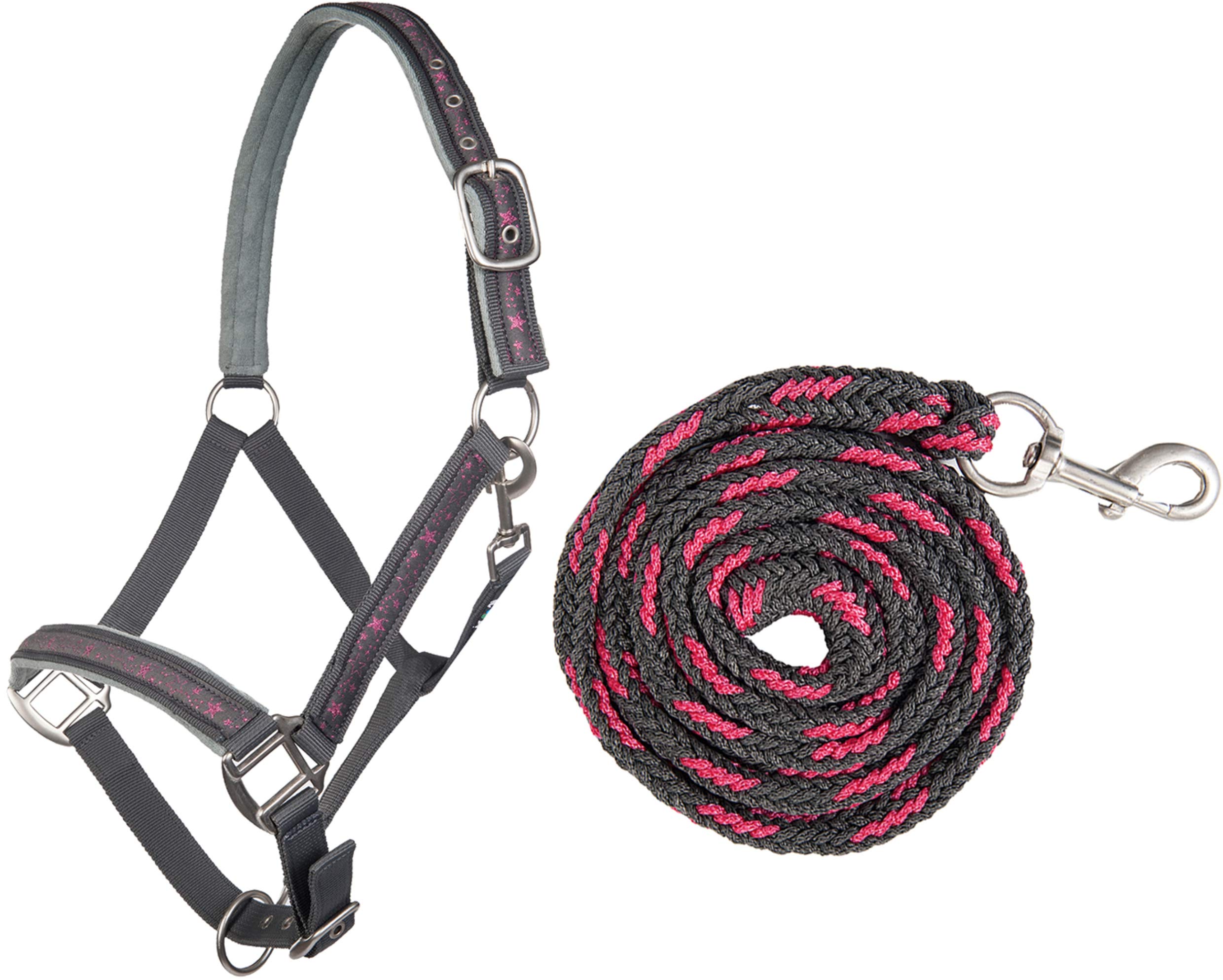 HKM Halter-10025 Halter 9538 Gray/Pink Shetty