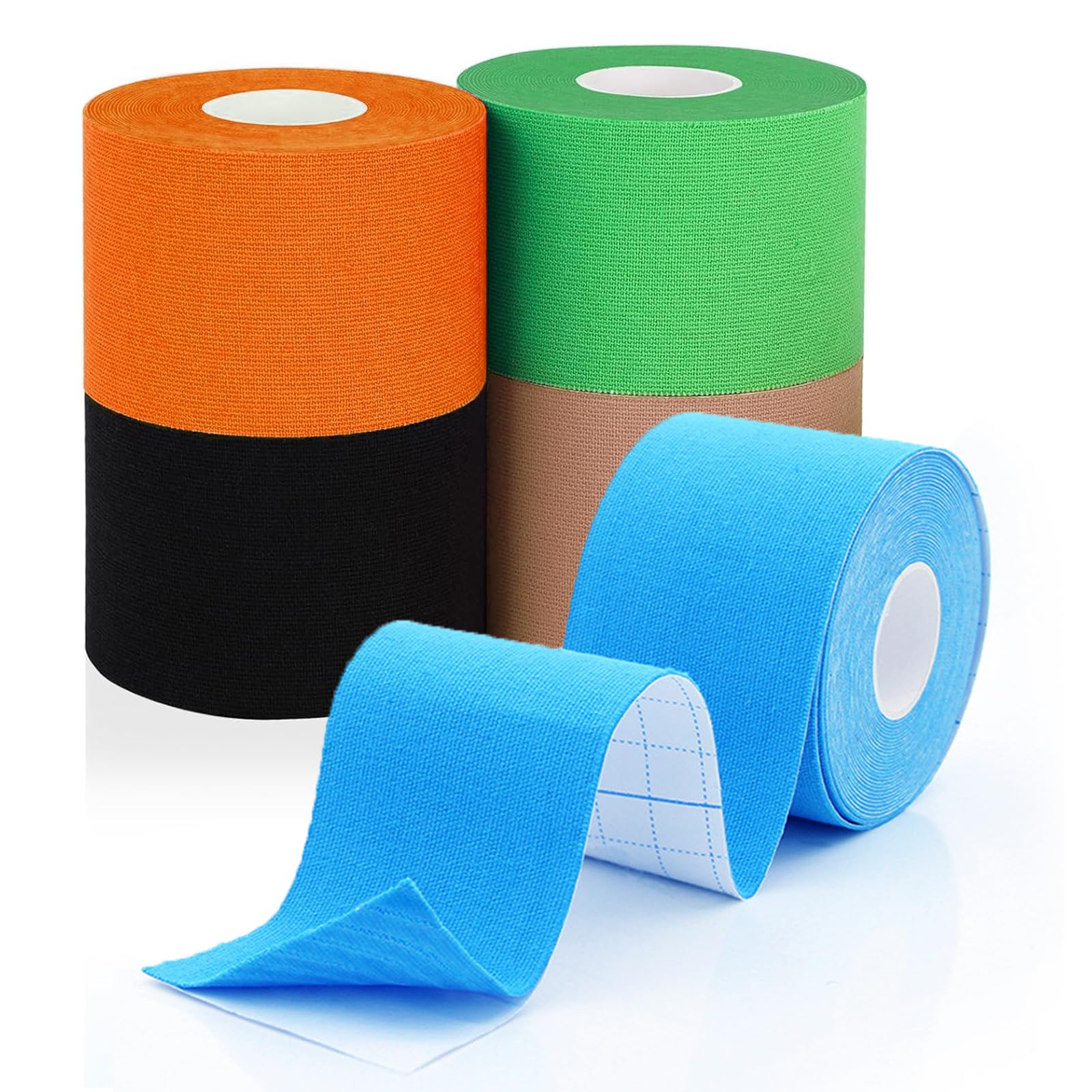 Photo 1 of ***3 rolls missing*** WESIYEE 5 Rolls Kinesiology Tape 1.5inch x 16.4feet Waterproof Breathable Athletic Tape 5 Colors Uncut Kinetic Tape, Cotton Elastic Muscle Tape for Knee Wrists Ankle Sports