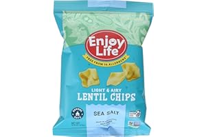 Enjoy Life Sea Salt Lentil Chips, Dairy Free, Soy Free, Nut Free, Non GMO, Vegan, Gluten Free, 0.8 oz bags (Pack of 12), Tast