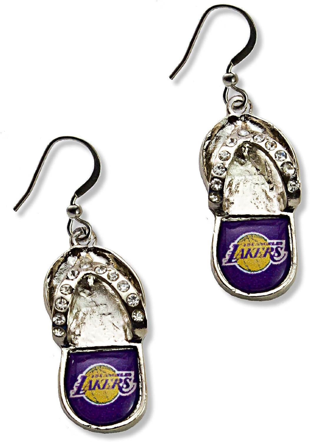 NBA Los Angeles Lakers Crystal Flip Flop Earrings Sports