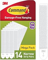 Command Picture Hanging Strips Narrow Value Pack 14 Pairs 28 Strips White