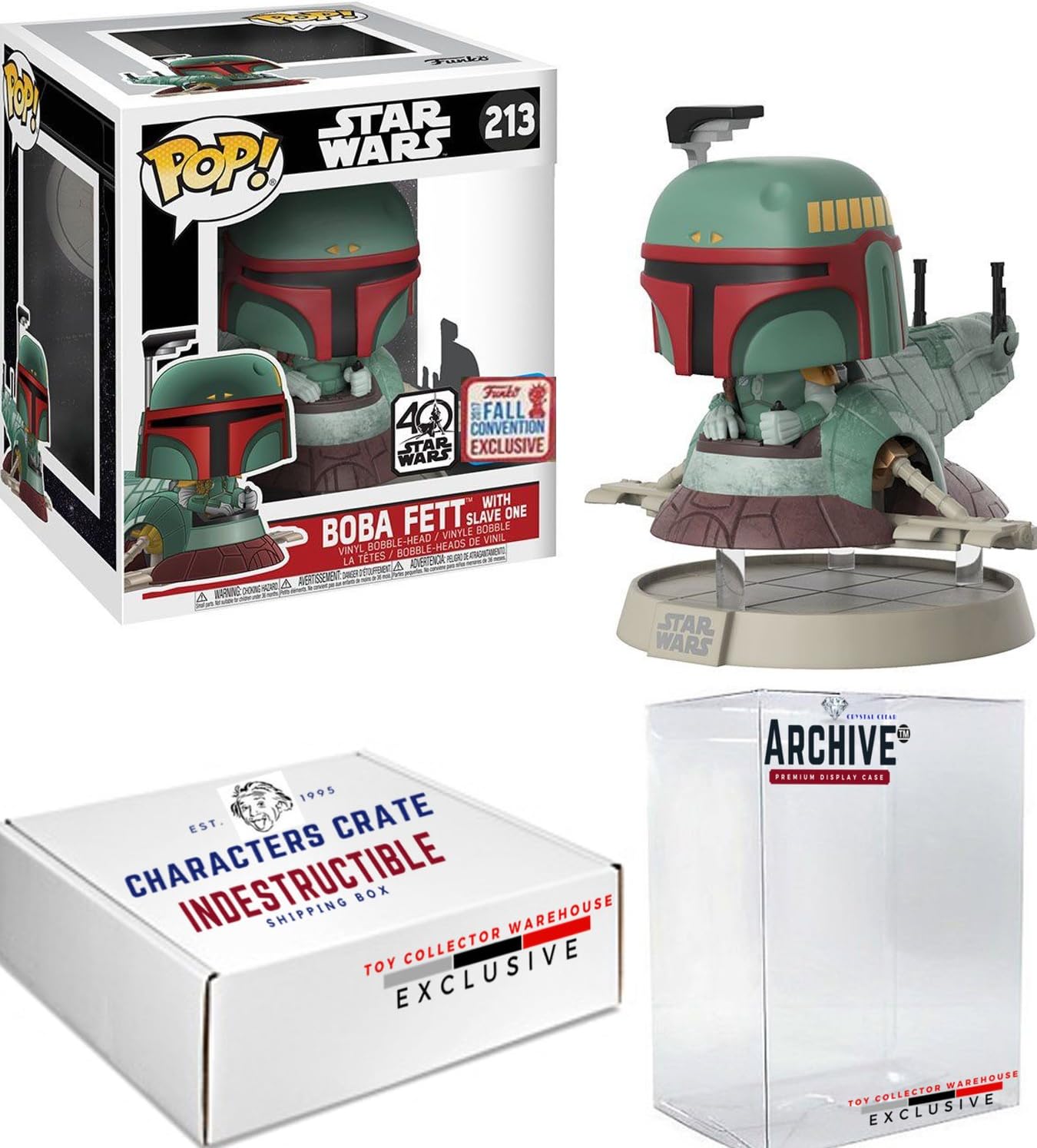 Funko Pop! Deluxe NYCC Star Wars Boba Feat Slave One, Limited Edition Fall Convention Exclusive, Concierge Collectors Bundle