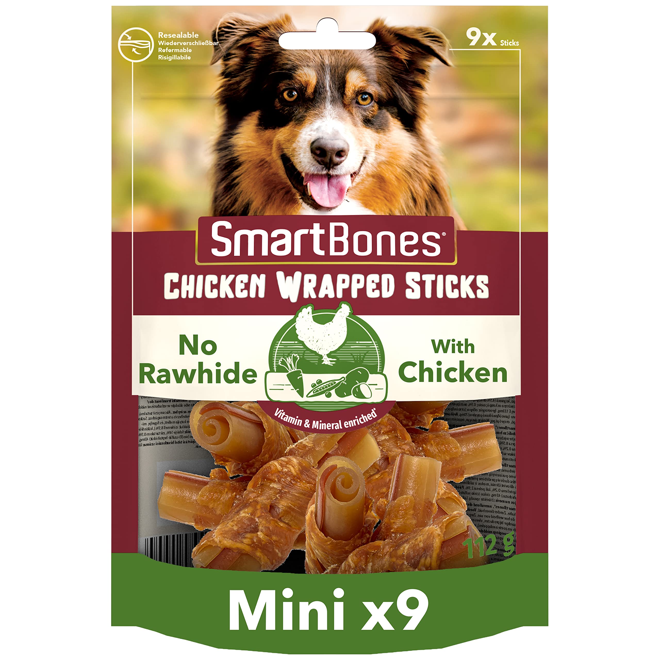 Smartbones 9 Mini Chicken Wrapped Sticks Rawhide Free Chew Dog Treats