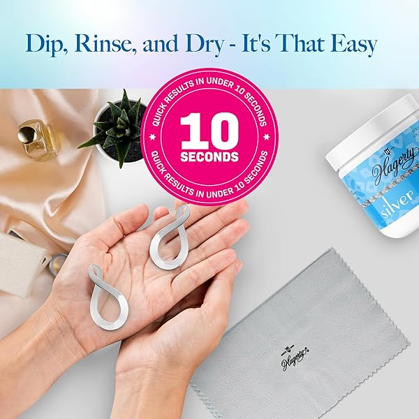 HAGERTY SILVER CLEANER AND TARNISH REMOVER FOR SILVER JEWELRY, DIPPING BASKET INCLUDED-KOSHER CERTIFIED, MADE IN THE USA, 7 FL. OZ.