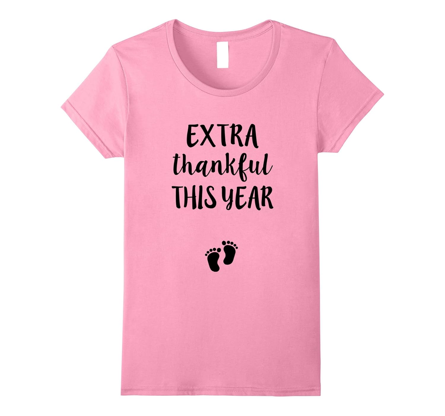 Womens Extra Thankful this year Thanksgiving Pregnant T-shirt-ANZ