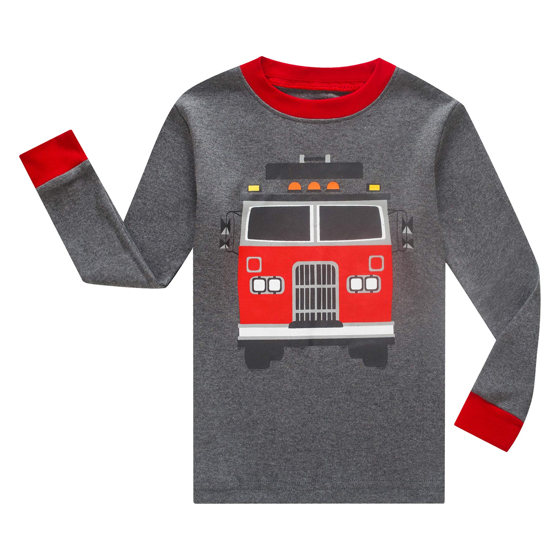 IF Pajamas Boys Sleepwear Pajama Set,  2T - Grey/Fire/Truck