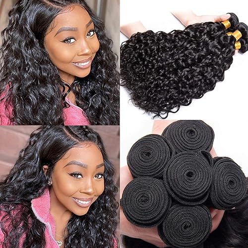10A Brazilian Water Wave Bundles Brazilian Virgin Hair 3 Bundles 100% Unprocessed Human Hair Weave Water Wave Hair Extensions(10 12 14) inch