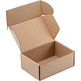 MUKOSEL 6X4X2.3 Inches Shipping Boxes Set of 25, Recyclable Kraft Corrugated Cardboard Boxes Literature Mailer for Mailing Pa