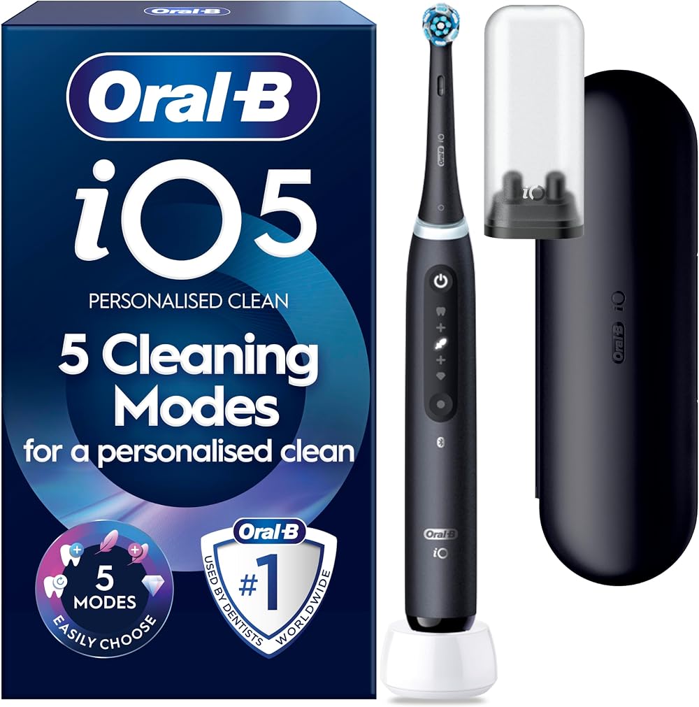 Oral-B iO5 Electric Toothbrush Black 5 Modes Travel Case Long Battery