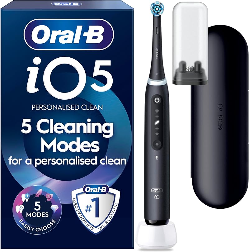 Oral-B iO5 Electric Toothbrush Black 5 Modes Travel Case Long Battery