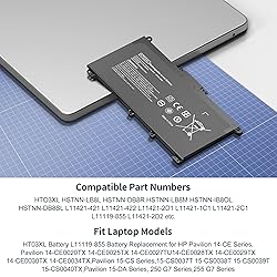 COWOOGMZ HT03XL L11119-855 Battery Replacement for