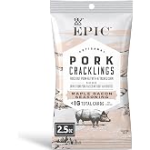 EPIC Provisions Maple Bacon Pork Cracklings, Gluten-Free, 2.5 oz | Antibiotic-Free Pork Skins, 5g Protein &amp; Under 1g Carbs per Serving