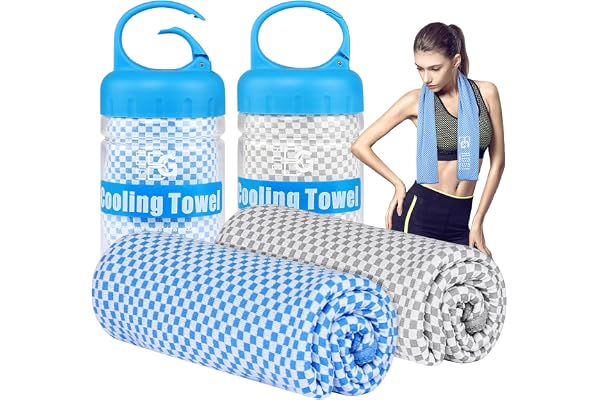 BOGI 2 Pack Cooling Towel, Cooling Towels for Neck and Face Ice Towel for Instant Cooling, Soft Brea