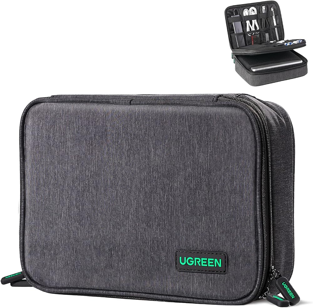 UGREEN Travel Cable Organizer Large Capacity Tech Pouch 8.46 x 10.35 in