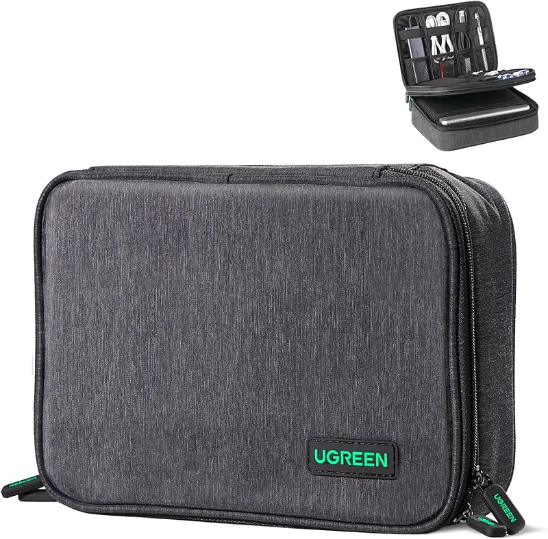 UGREEN Travel Cable Organizer Large Capacity Tech Pouch 8.46 x 10.35 in