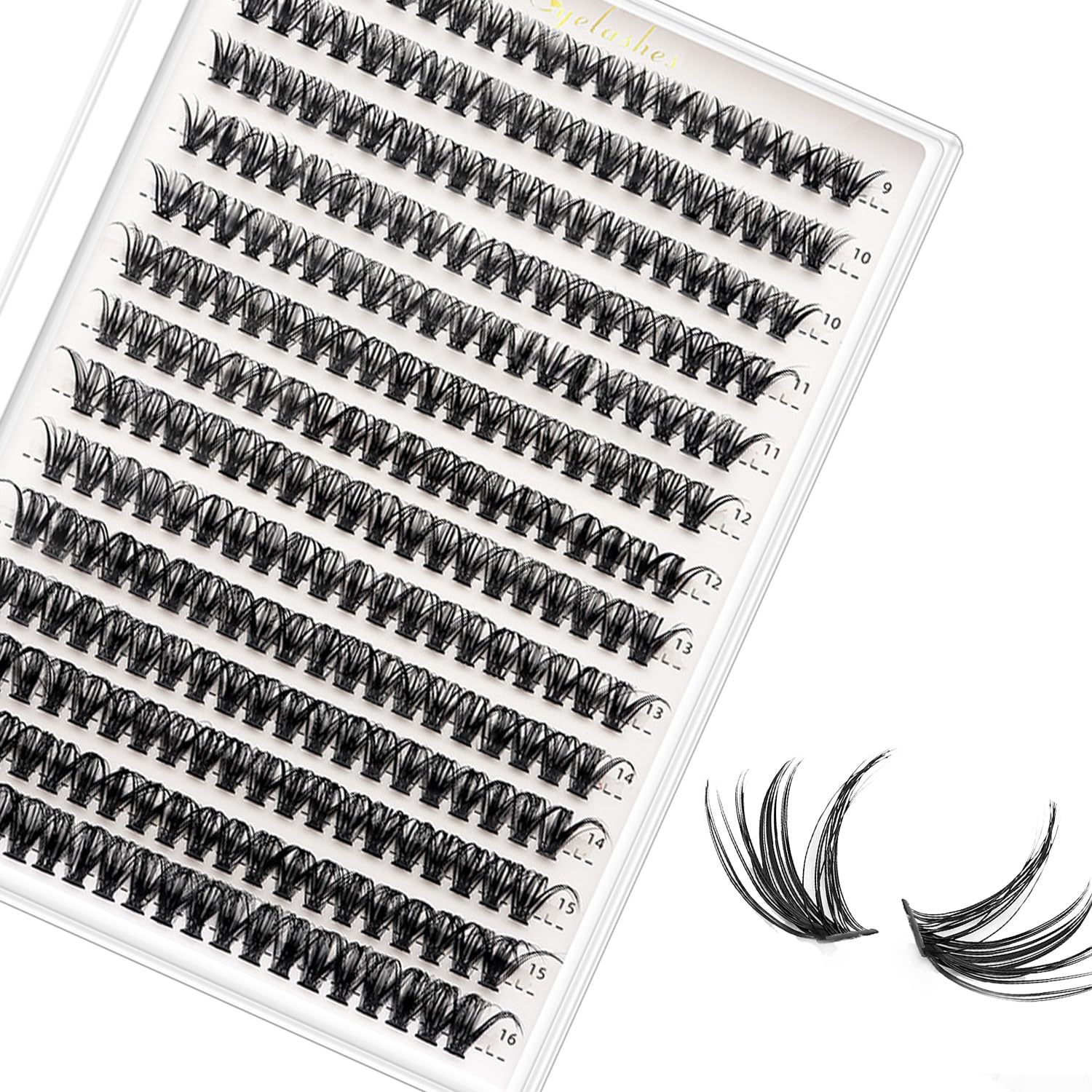 Bransfy False Eyelashes Clusters 280pcs DIY Eyelash Extension D Curl Long Individual Lashes Mixed Faux Mink Lash Clusters Extensions(40D-0.07D 9-16mm) — image 1