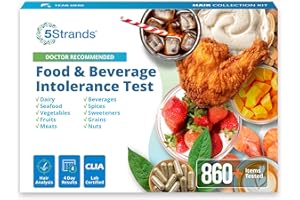 5Strands Food & Beverage Intolerance Test for Adults & Kids, 868 Items Tested, Gluten & Lactose, at-Home Sensitivity Testing, Hair Analysis, Gut Health Test, Results in 4 Days