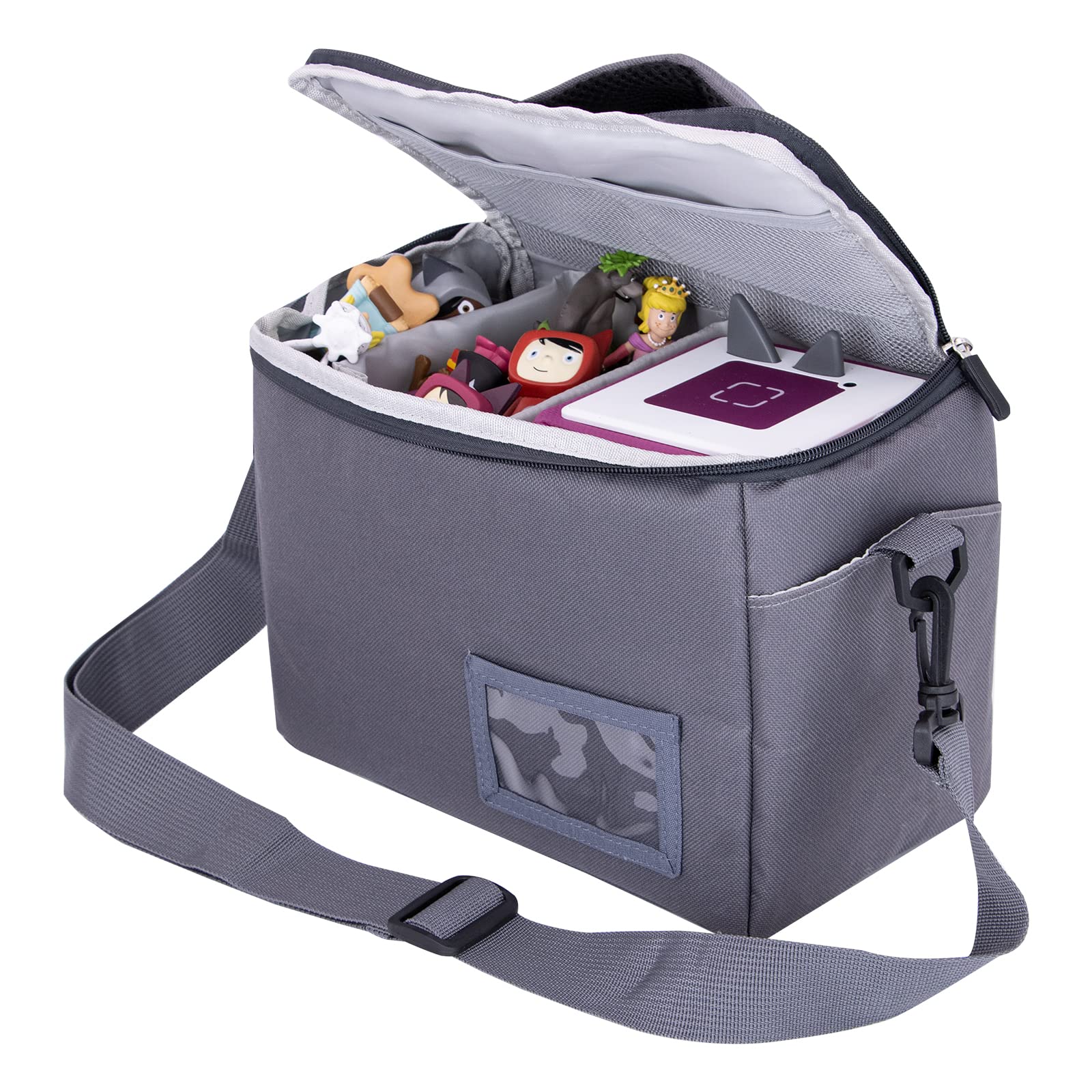 Carrying Case for Toniebox Set, Storage Carrier Bag for Toniebox Audio Player Carrying Box for Tonies Audio Player and Dolls Travel Carrying Bag for Toniebox Accessories (Grey)