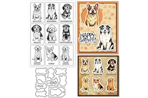 GLOBLELAND Lot de matrices de découpe en silicone transparent pour fabrication de cartes, bouledogue, chiot et animaux de ber