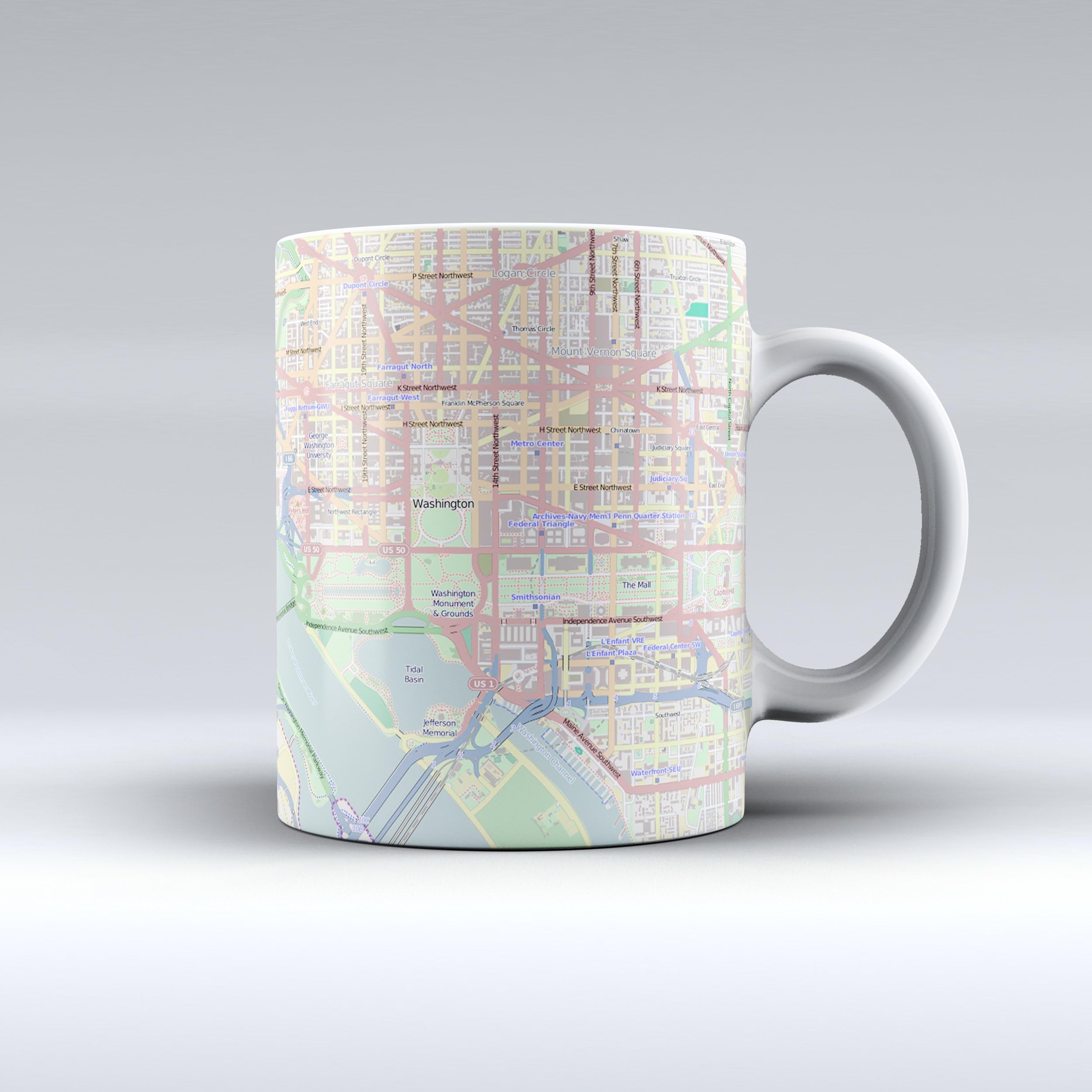 Washington D.C. Mug Washington D.C. Map Ceramic Coffee Mug 15OZ