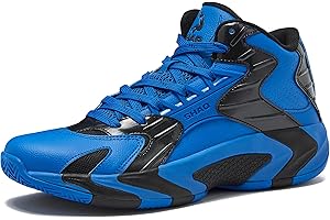 SHAQ Devastator 2.0 High Top Basketball Shoes for Men, Indoor or Outdoor Court Basketball Mens Sneakers - Black, White, Green or Blue Size 8 to 13
